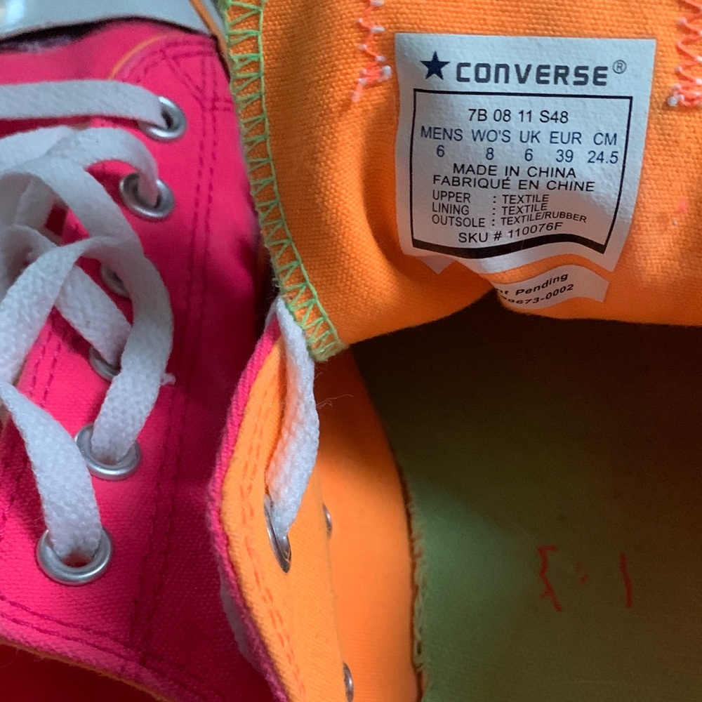Converse Bright Pink and Orange Sneakers